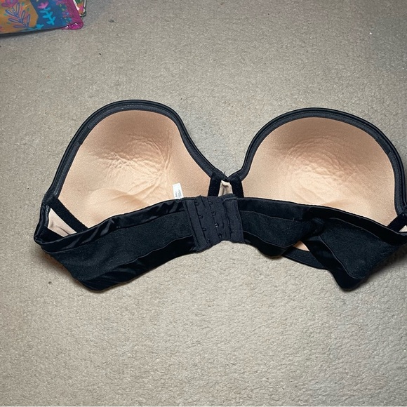 Ambrielle Black Lined Light Push Up Strapless Underwire Bra Size 38D - Picture 2 of 6